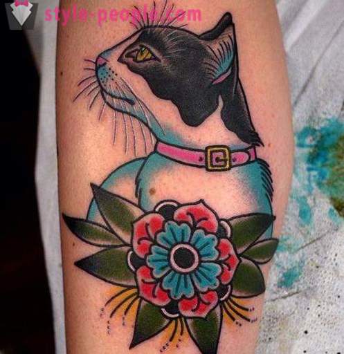 Il tatuaggio sulla gamba del gatto: una foto, un valore